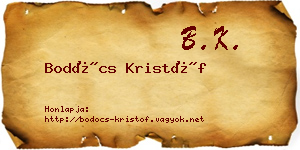 Bodócs Kristóf névjegykártya