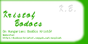 kristof bodocs business card